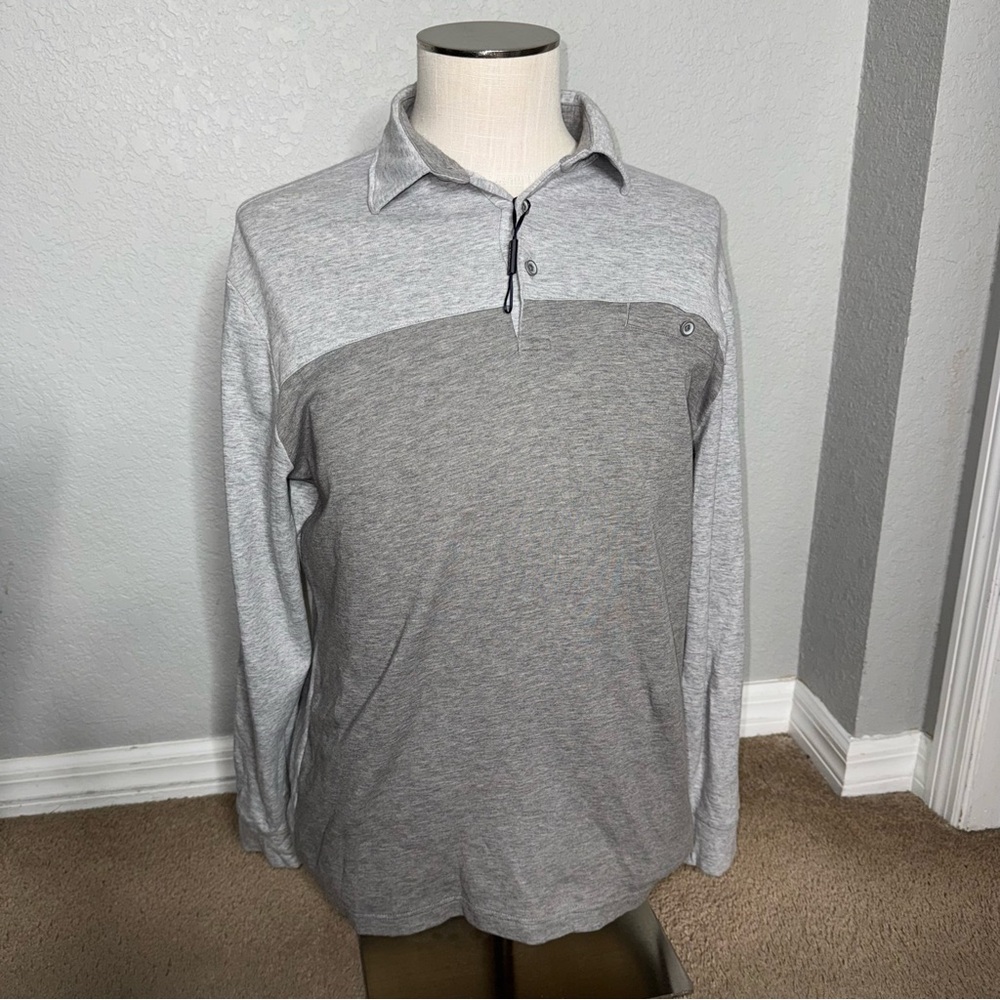 Hart Schaffner Marx Polo long sleeve Shirt grey medium NWOT New with out tag